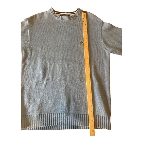 Vintage Tommy Hilfiger Men's M Blue Pullover Sweater Crewneck Logo Heavyweight - Picture 8 of 9